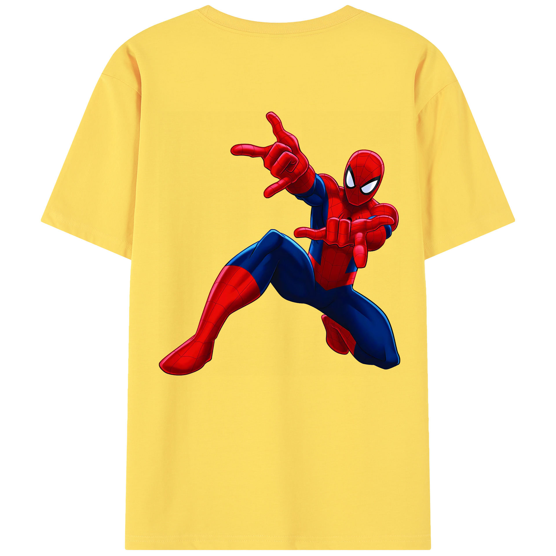（画像用） Spider Man スパイダーマン 綿100％半袖Tシャツ（背面プリント）