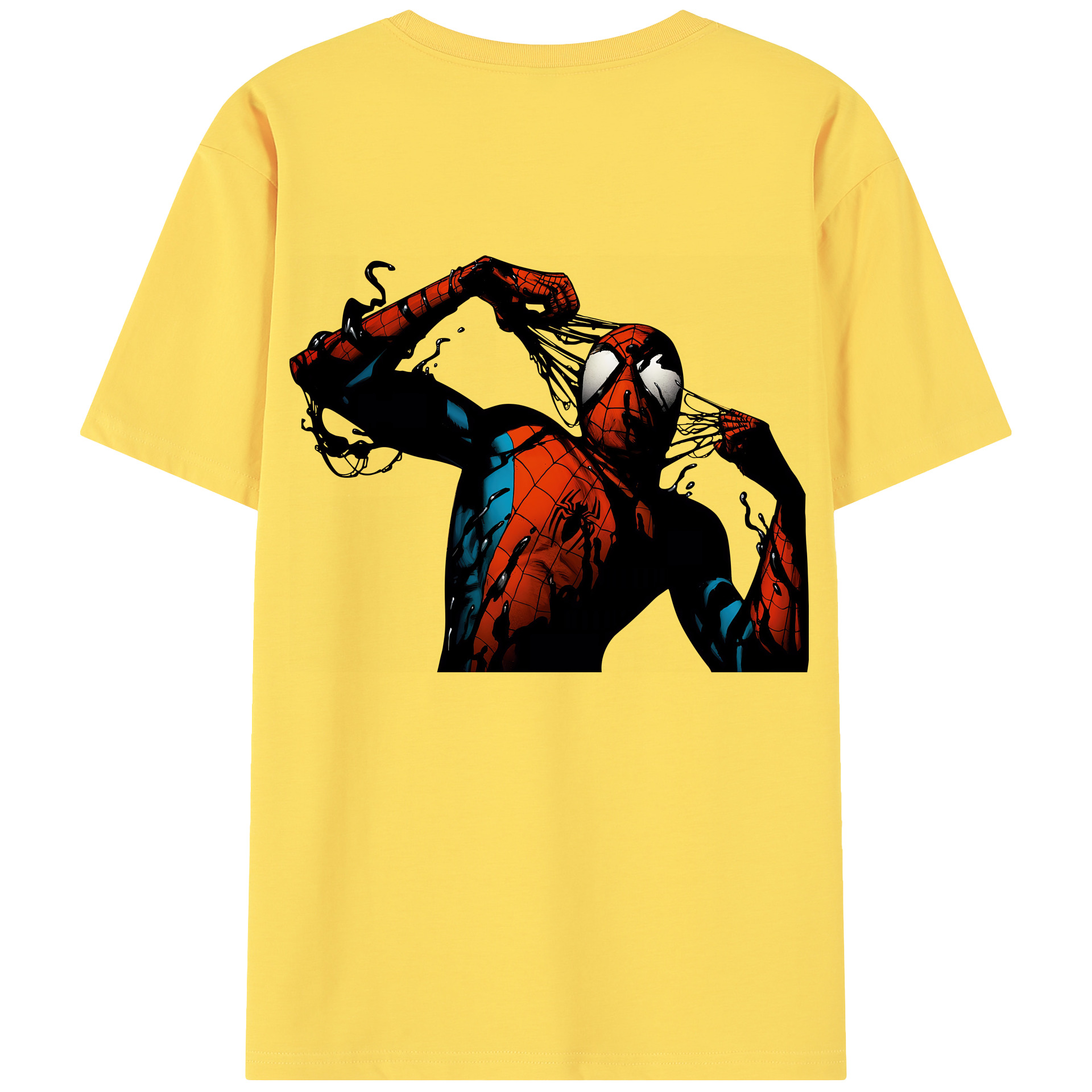 （画像用） Spider Man スパイダーマン 綿100％半袖Tシャツ（背面プリント）