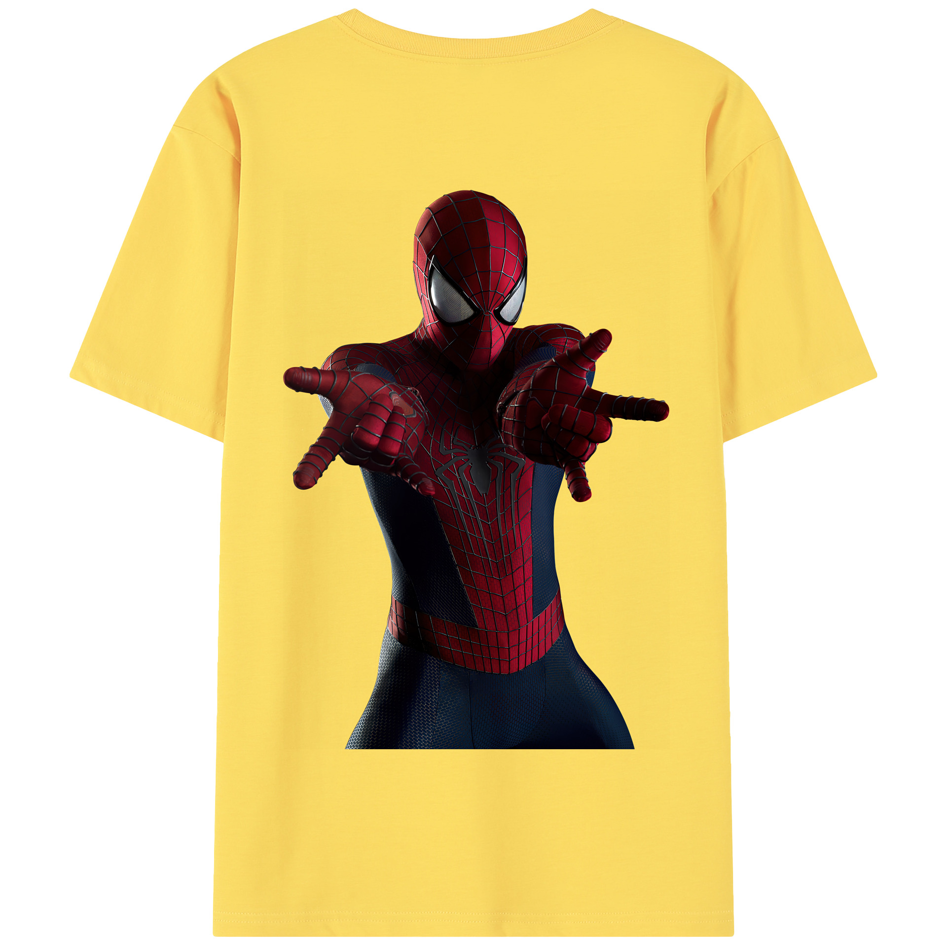 （画像用） Spider Man スパイダーマン 綿100％半袖Tシャツ（背面プリント）