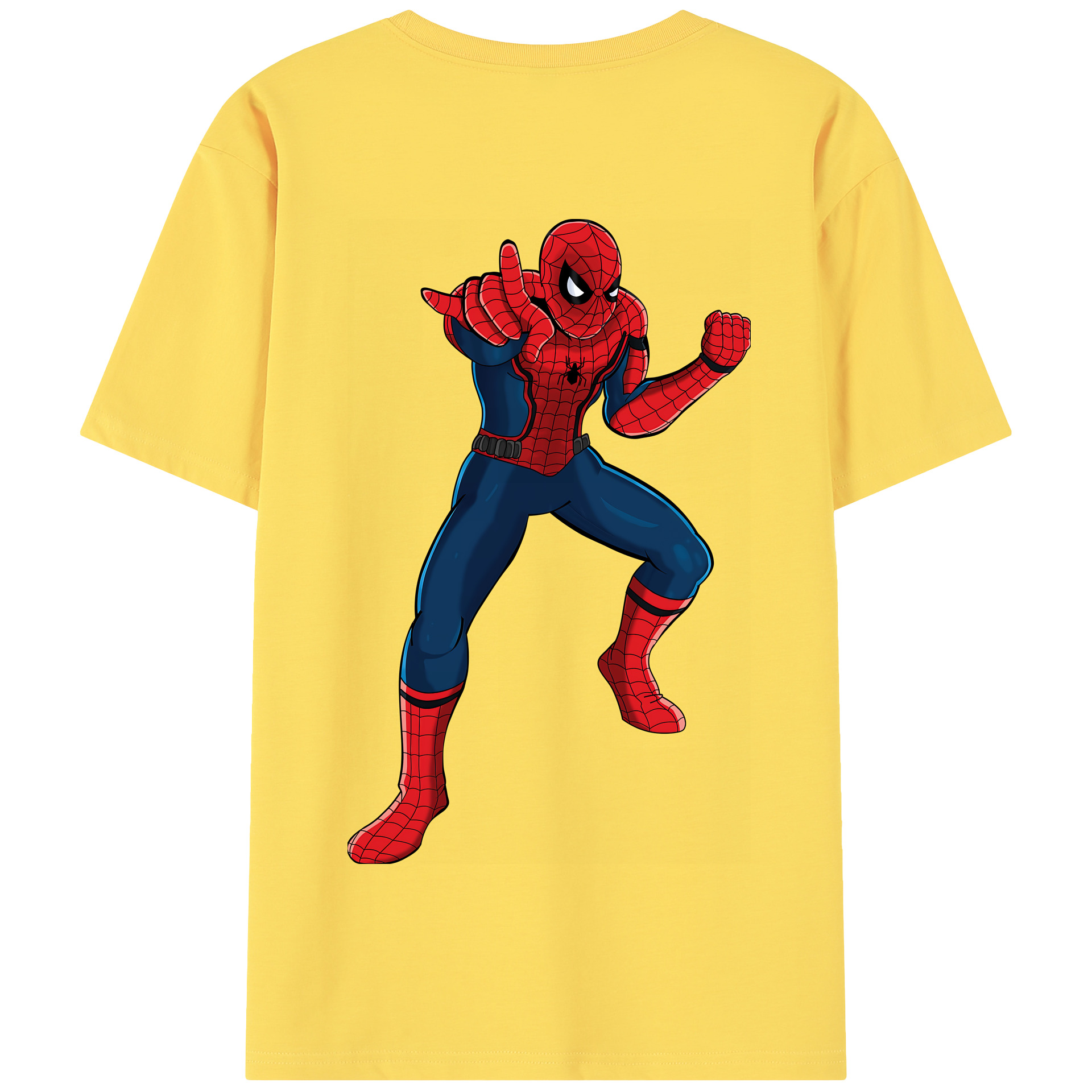 （画像用） Spider Man スパイダーマン 綿100％半袖Tシャツ（背面プリント）