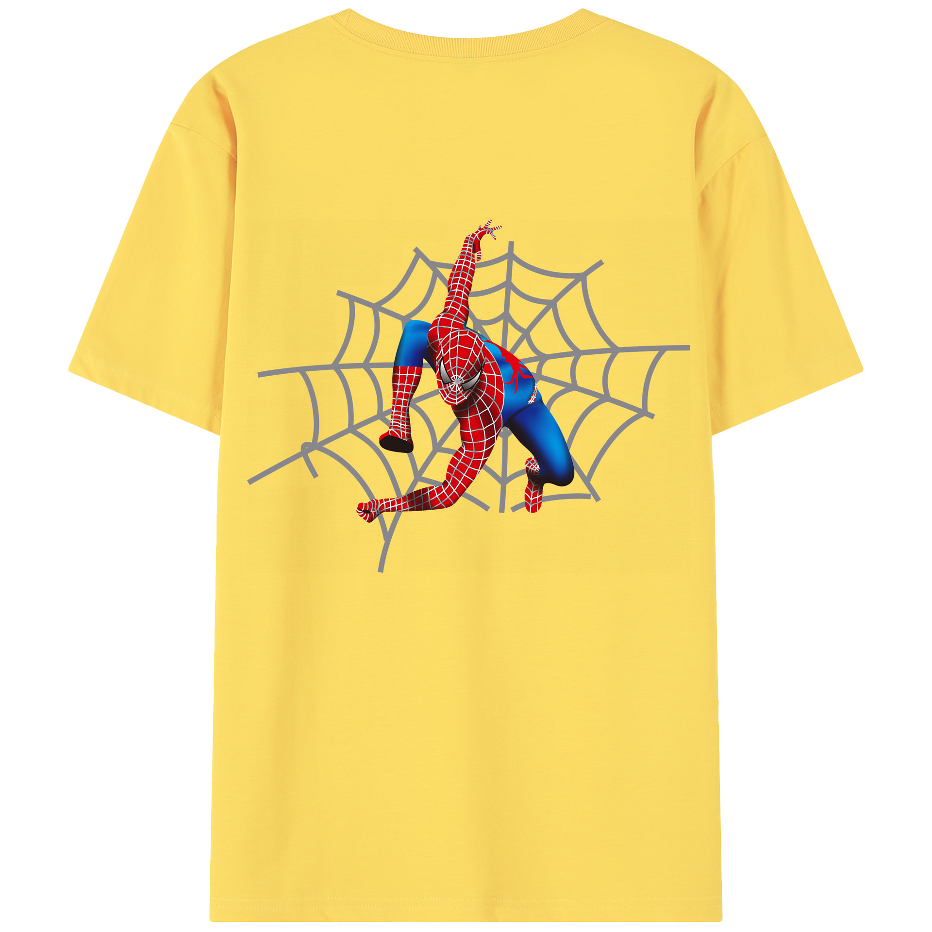 （画像用） Spider Man スパイダーマン 綿100％半袖Tシャツ（背面プリント）