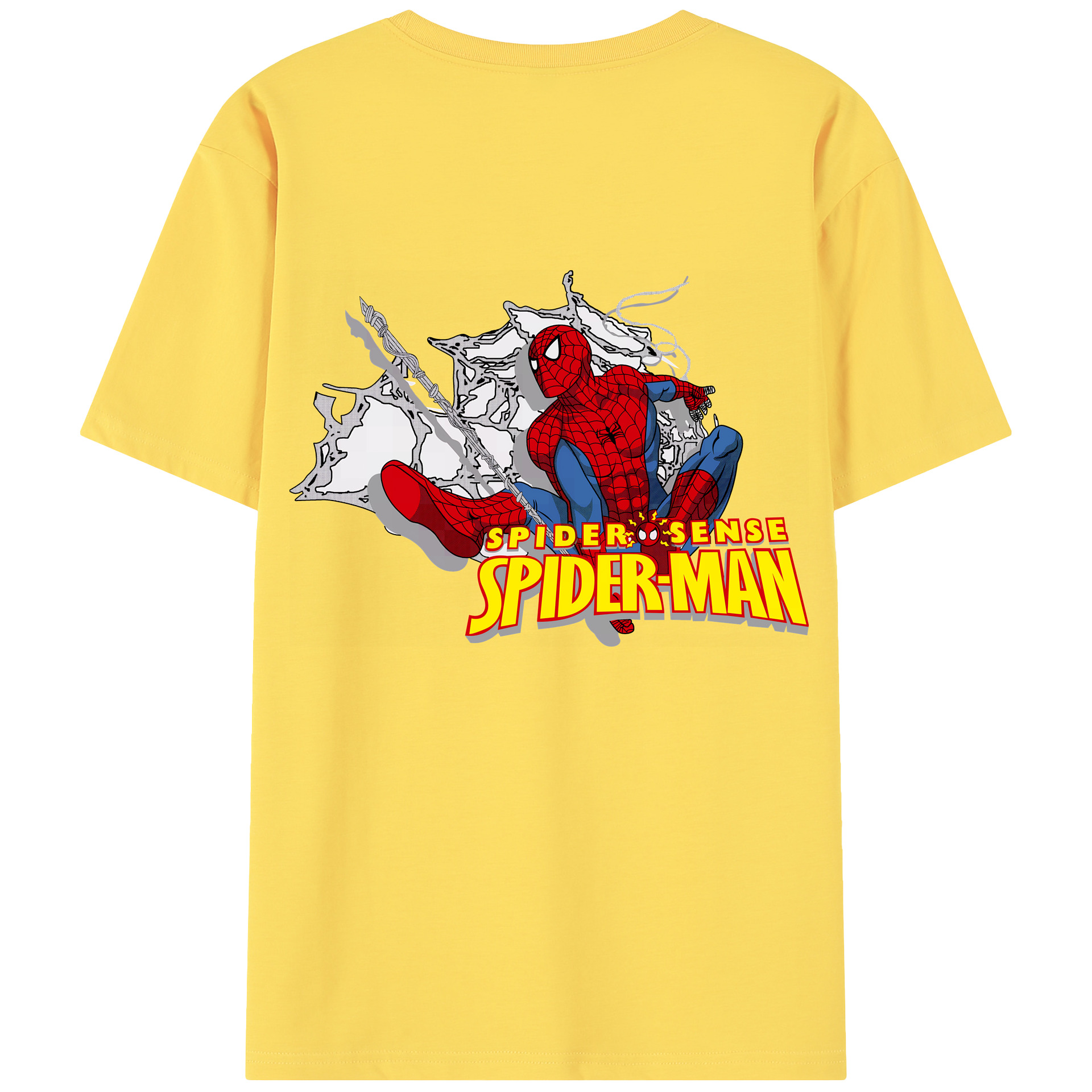 （画像用） Spider Man スパイダーマン 綿100％半袖Tシャツ（背面プリント）