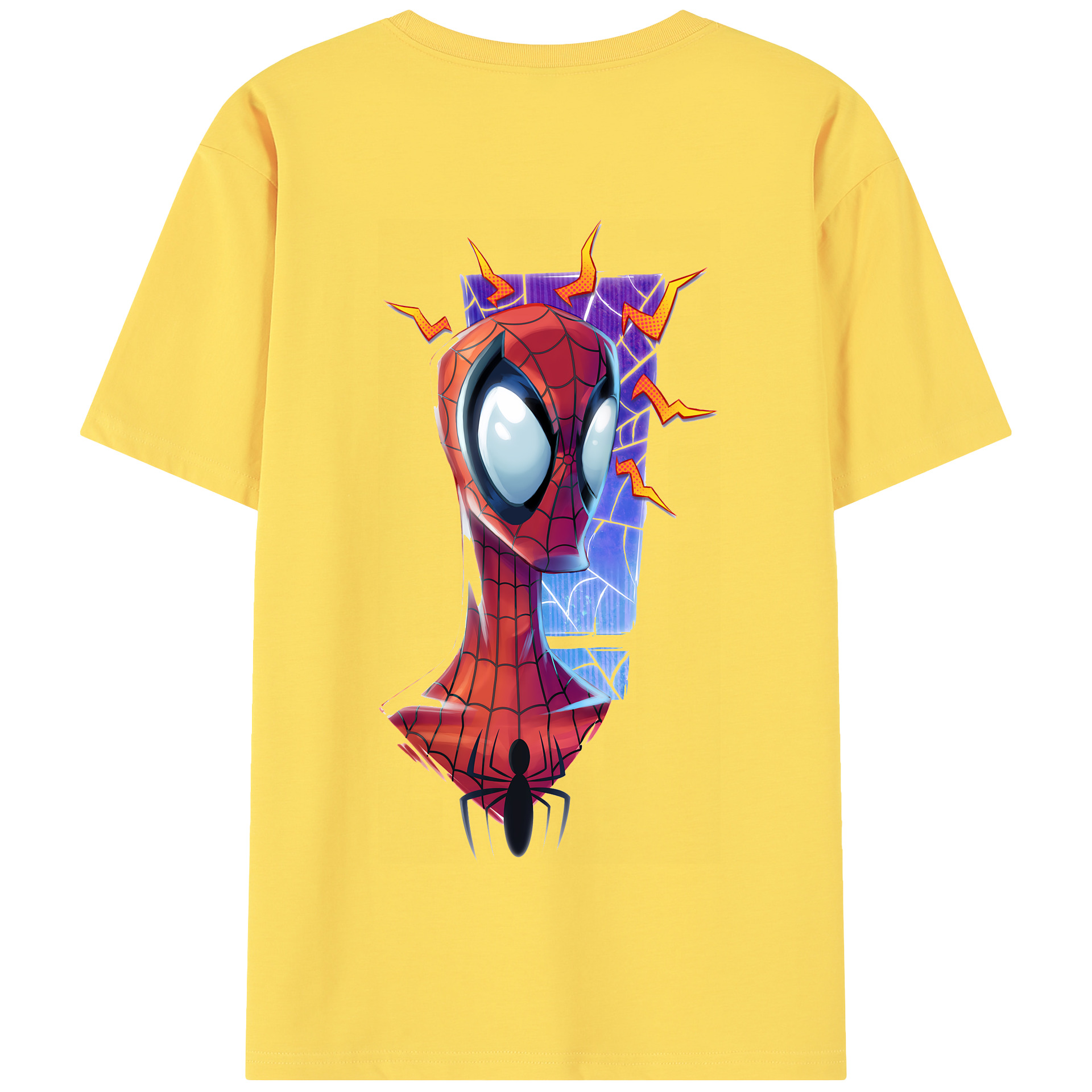 （画像用） Spider Man スパイダーマン 綿100％半袖Tシャツ（背面プリント）
