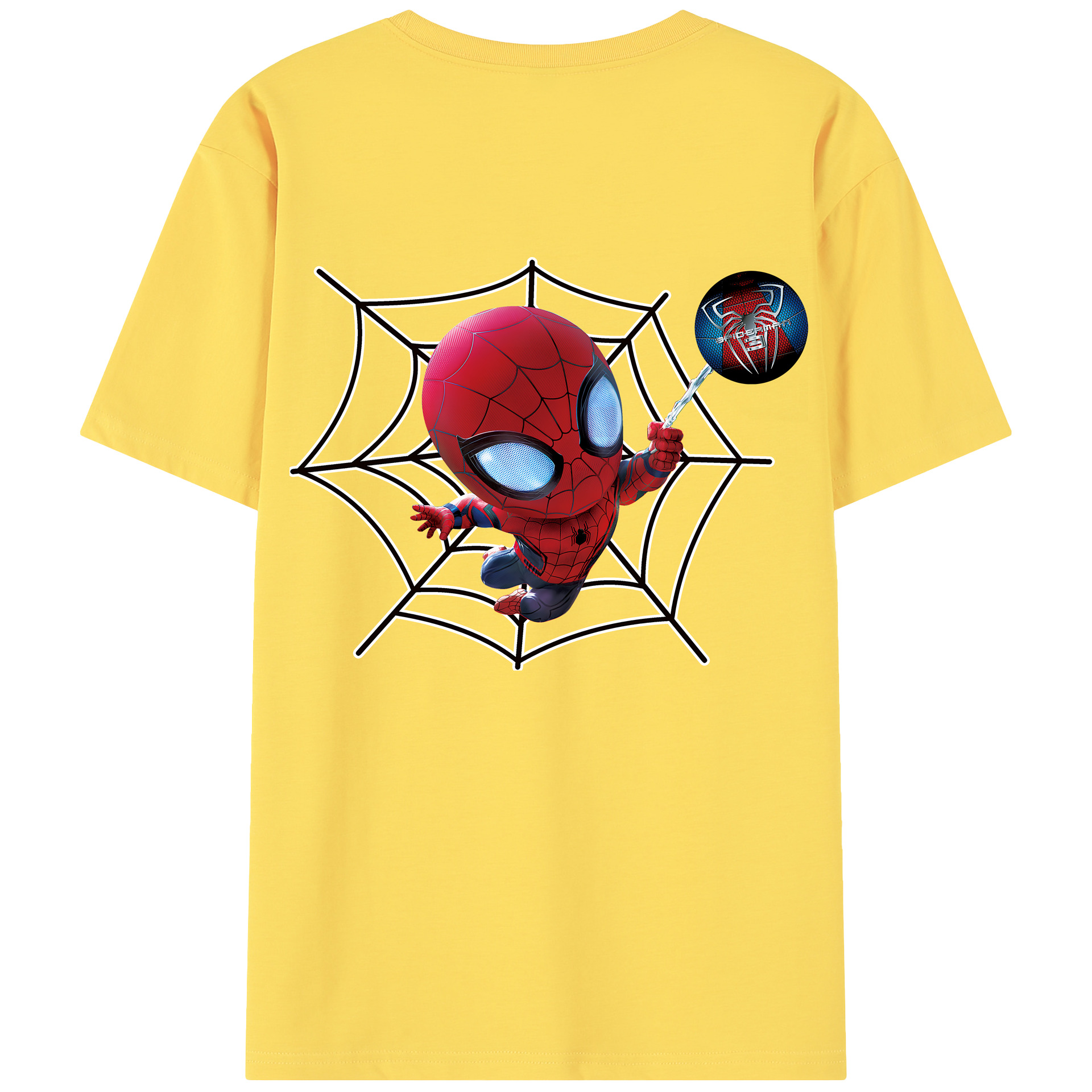 （画像用） Spider Man スパイダーマン 綿100％半袖Tシャツ（背面プリント）