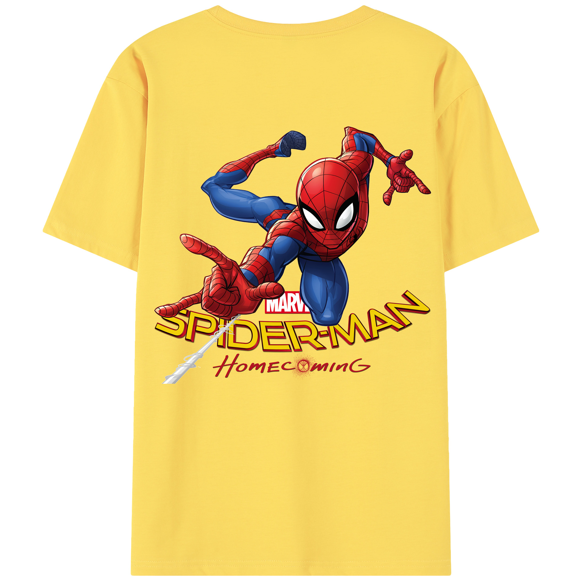 （画像用） Spider Man スパイダーマン 綿100％半袖Tシャツ（背面プリント）