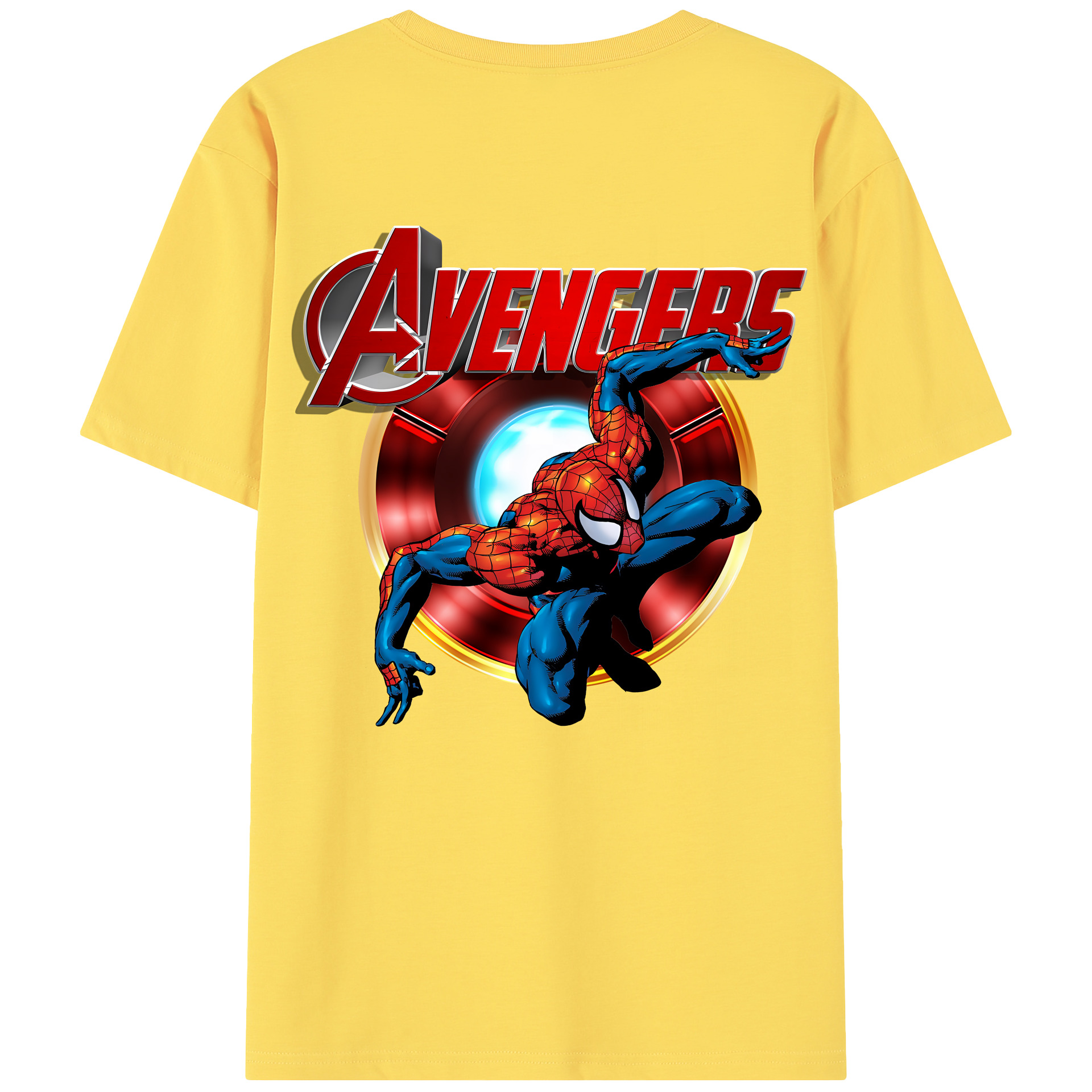 （画像用） Spider Man スパイダーマン 綿100％半袖Tシャツ（背面プリント）