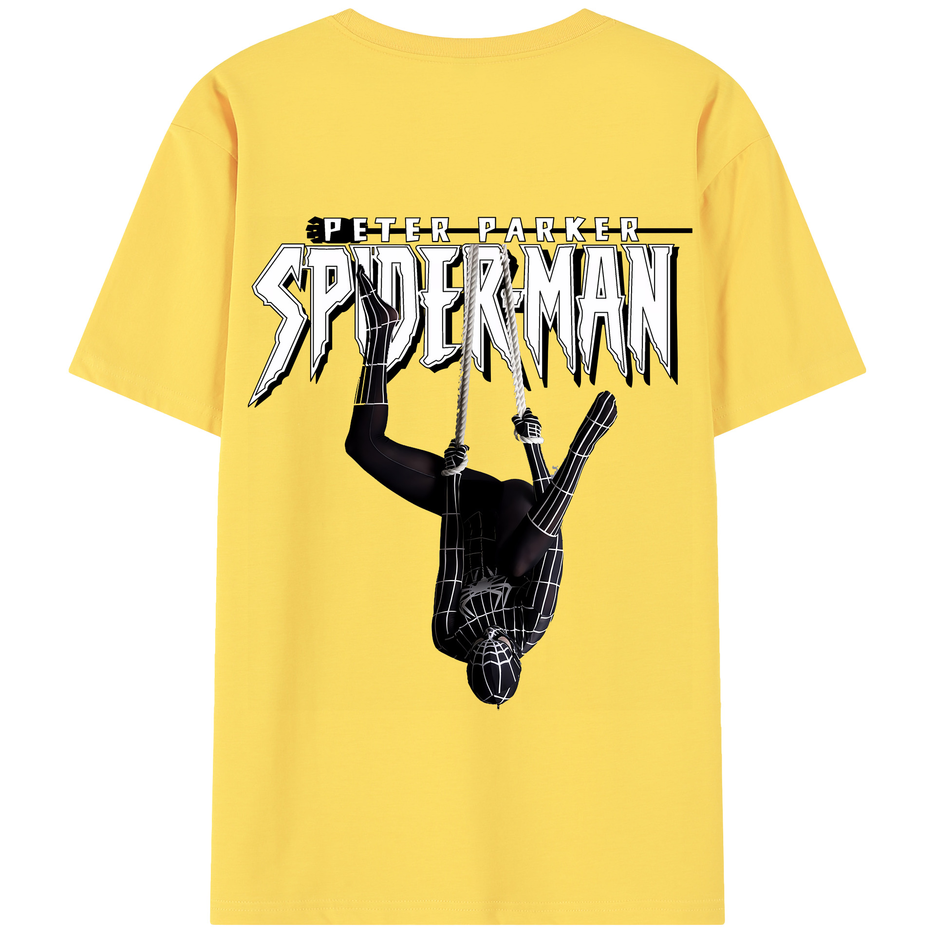 （画像用） Spider Man スパイダーマン 綿100％半袖Tシャツ（背面プリント）