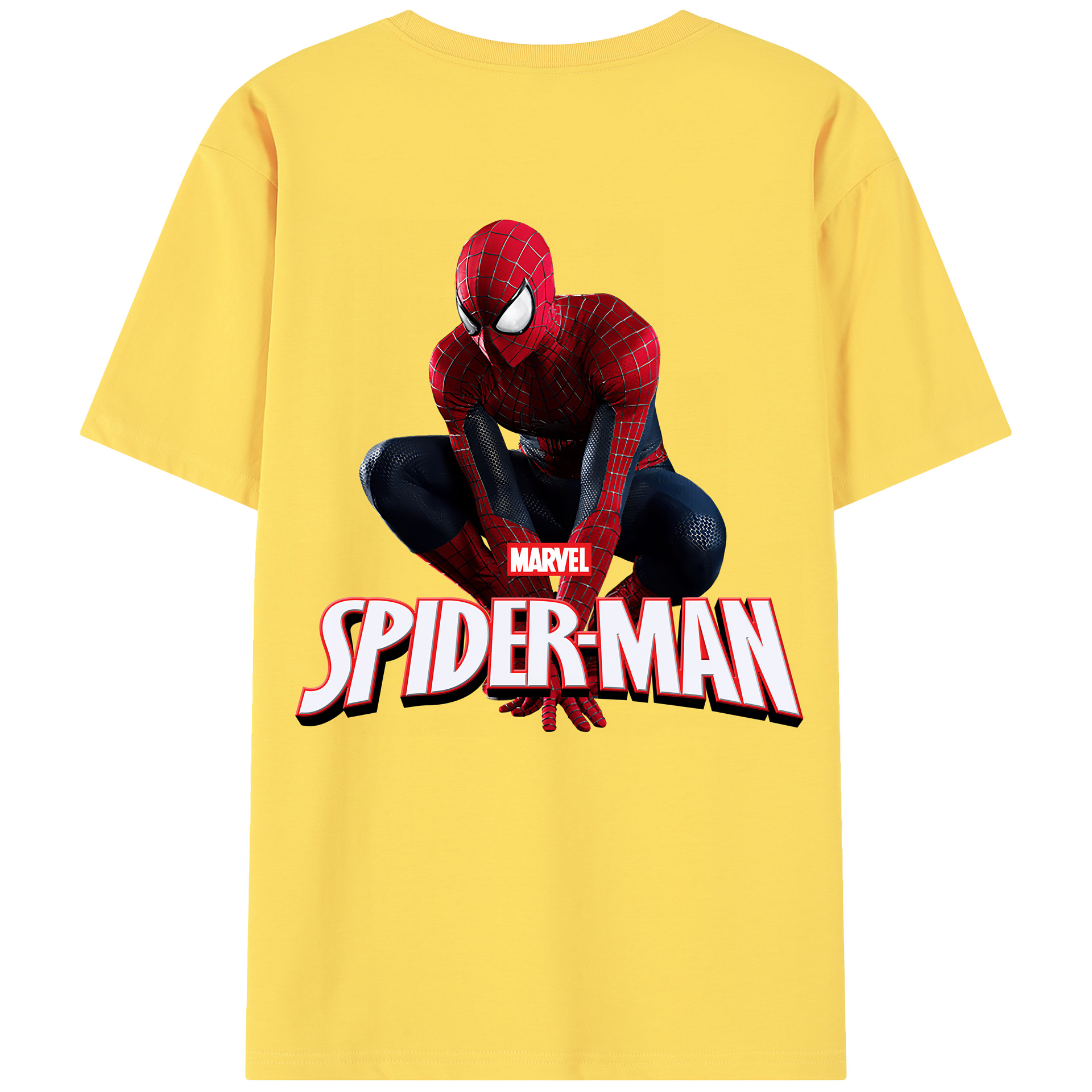 （画像用） Spider Man スパイダーマン 綿100％半袖Tシャツ（背面プリント）