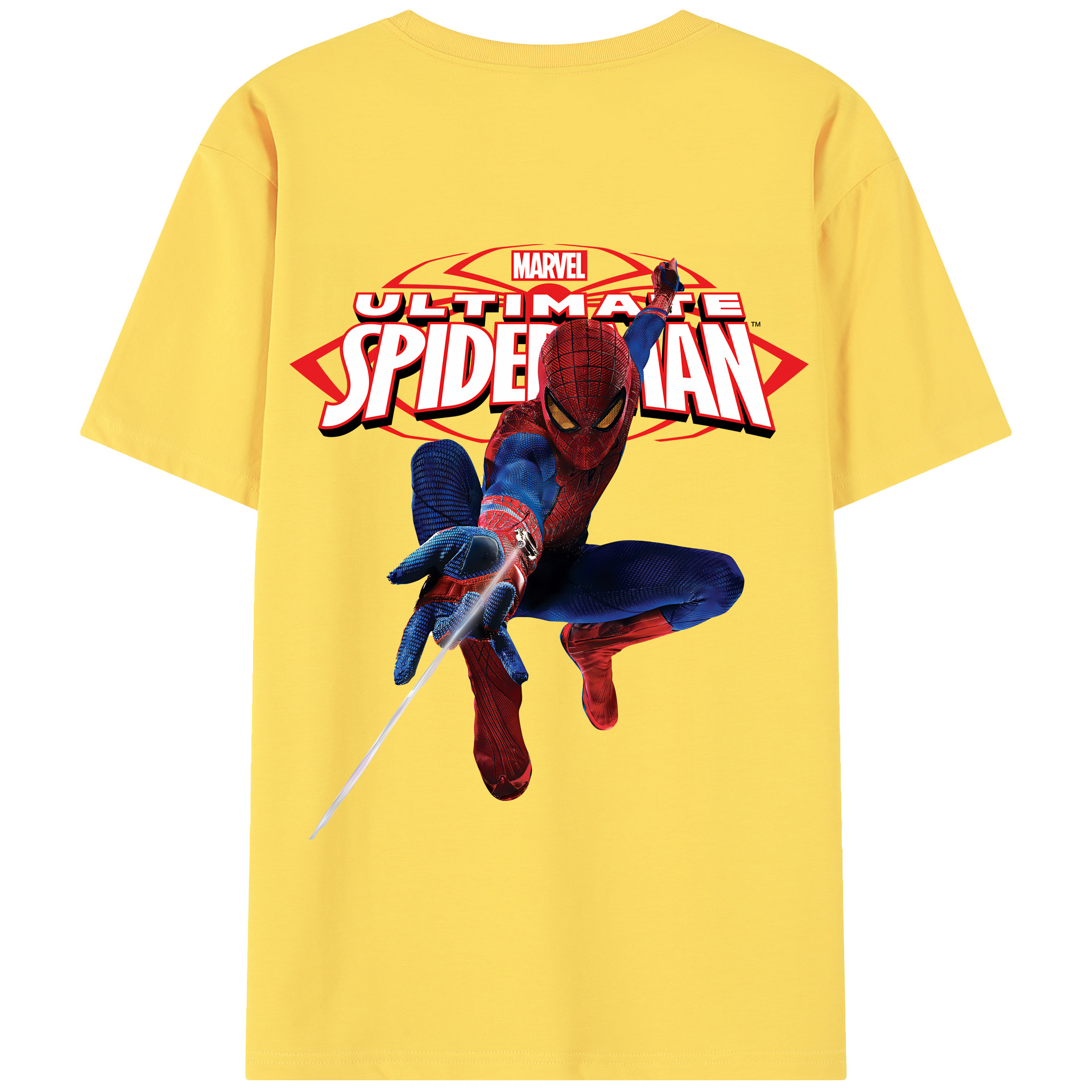 （画像用） Spider Man スパイダーマン 綿100％半袖Tシャツ（背面プリント）