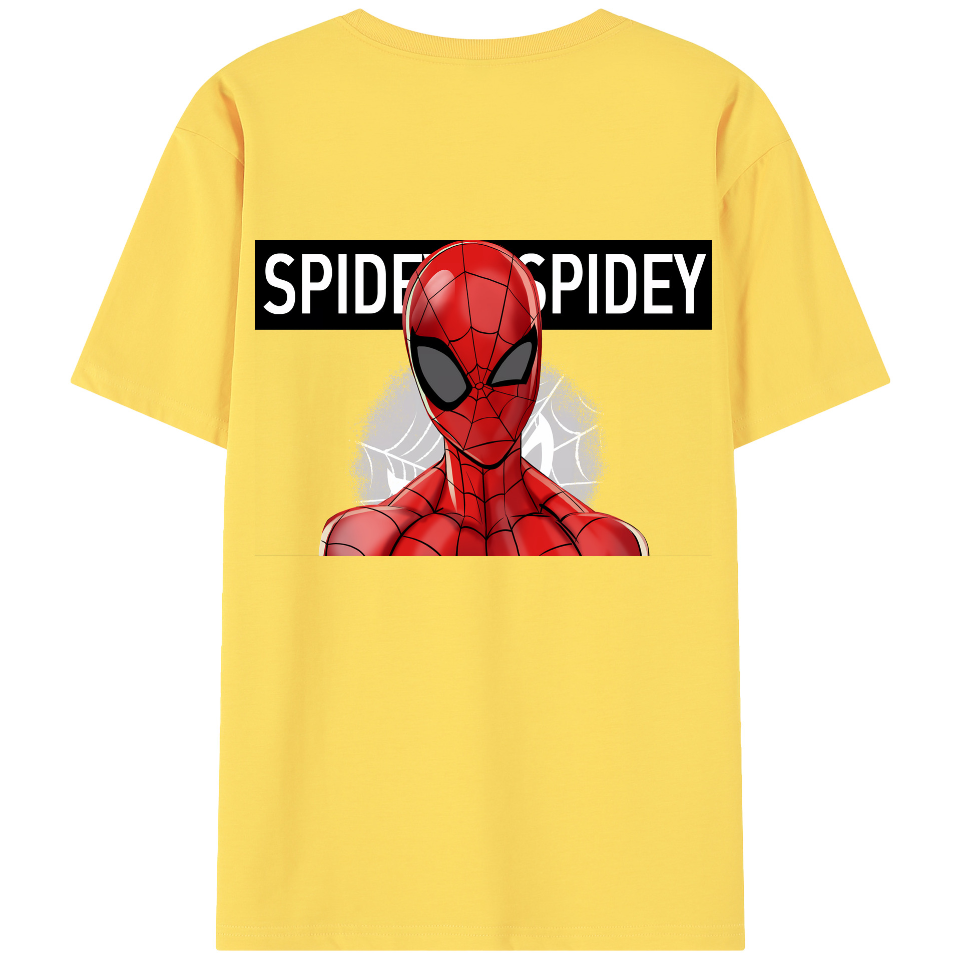 （画像用） Spider Man スパイダーマン 綿100％半袖Tシャツ（背面プリント）
