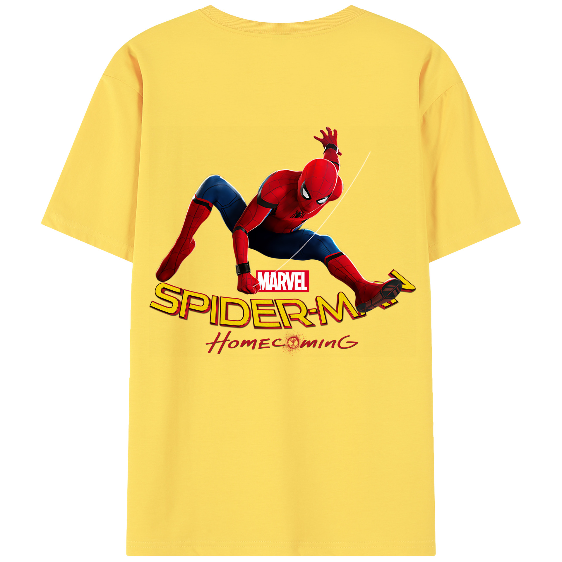 （画像用） Spider Man スパイダーマン 綿100％半袖Tシャツ（背面プリント）