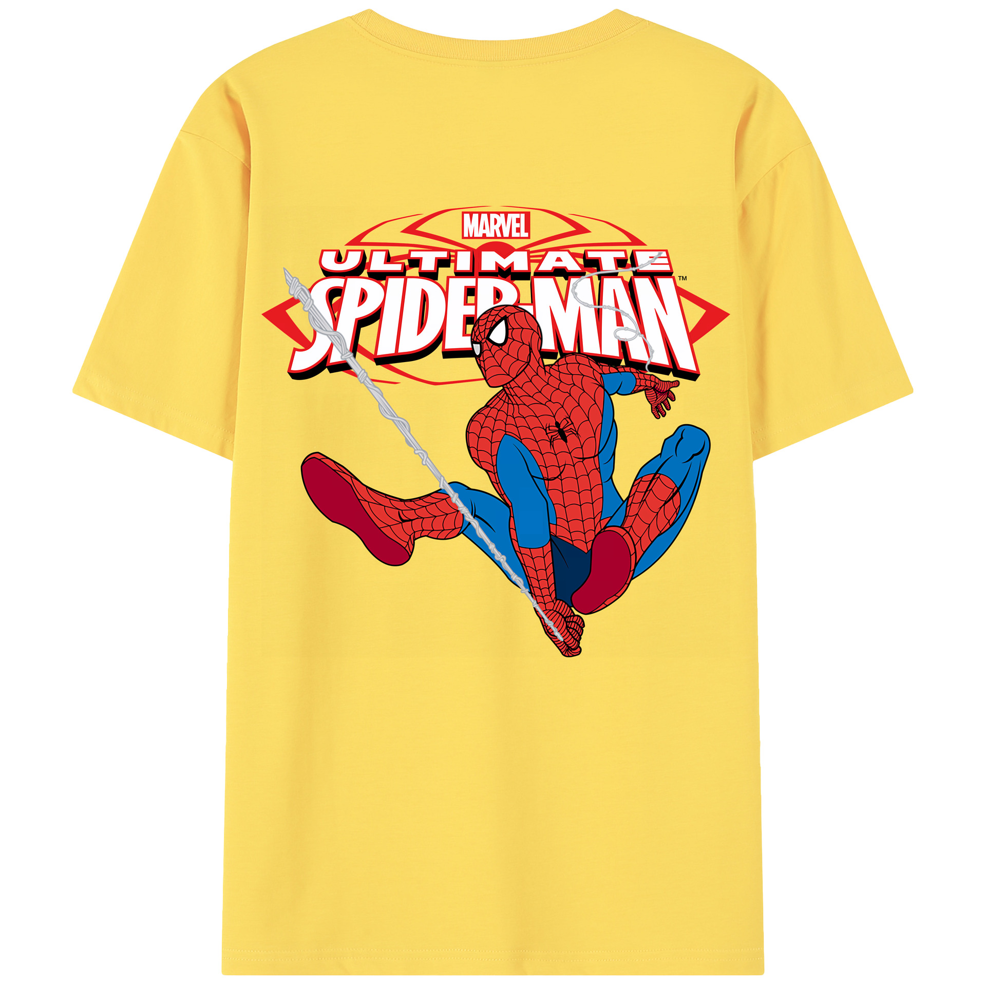 （画像用） Spider Man スパイダーマン 綿100％半袖Tシャツ（背面プリント）