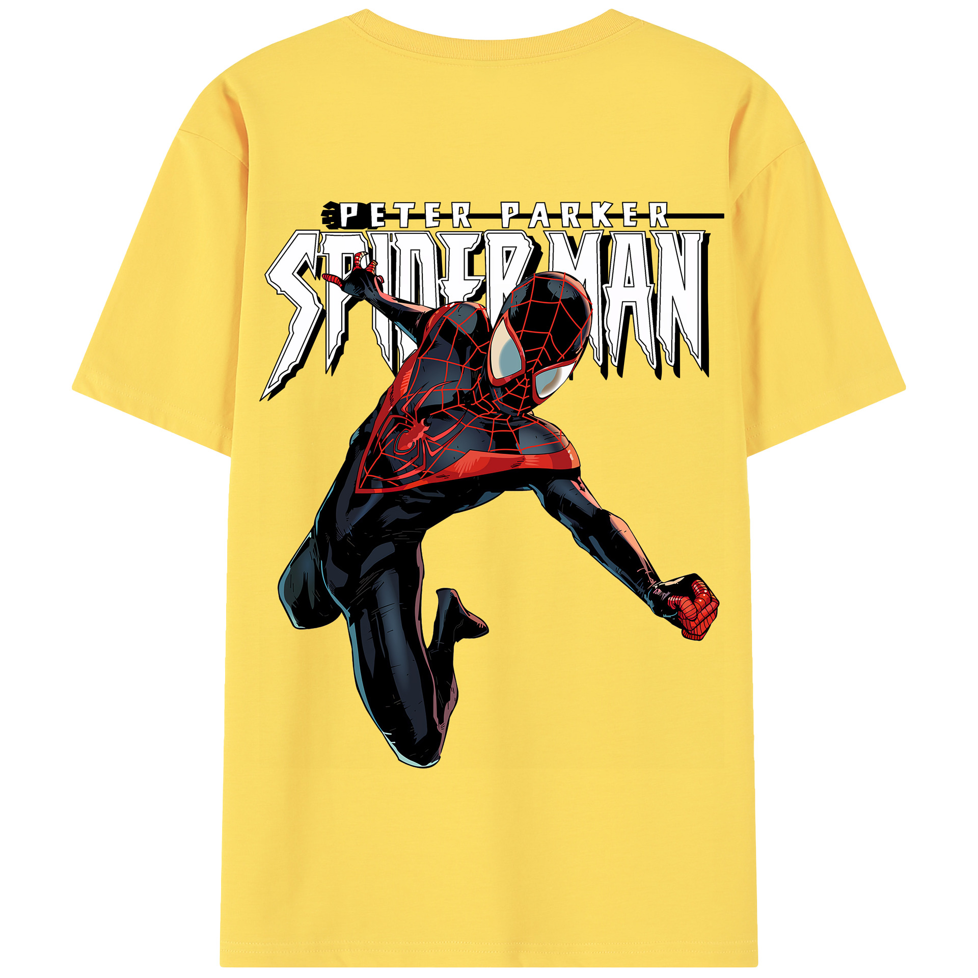 （画像用） Spider Man スパイダーマン 綿100％半袖Tシャツ（背面プリント）
