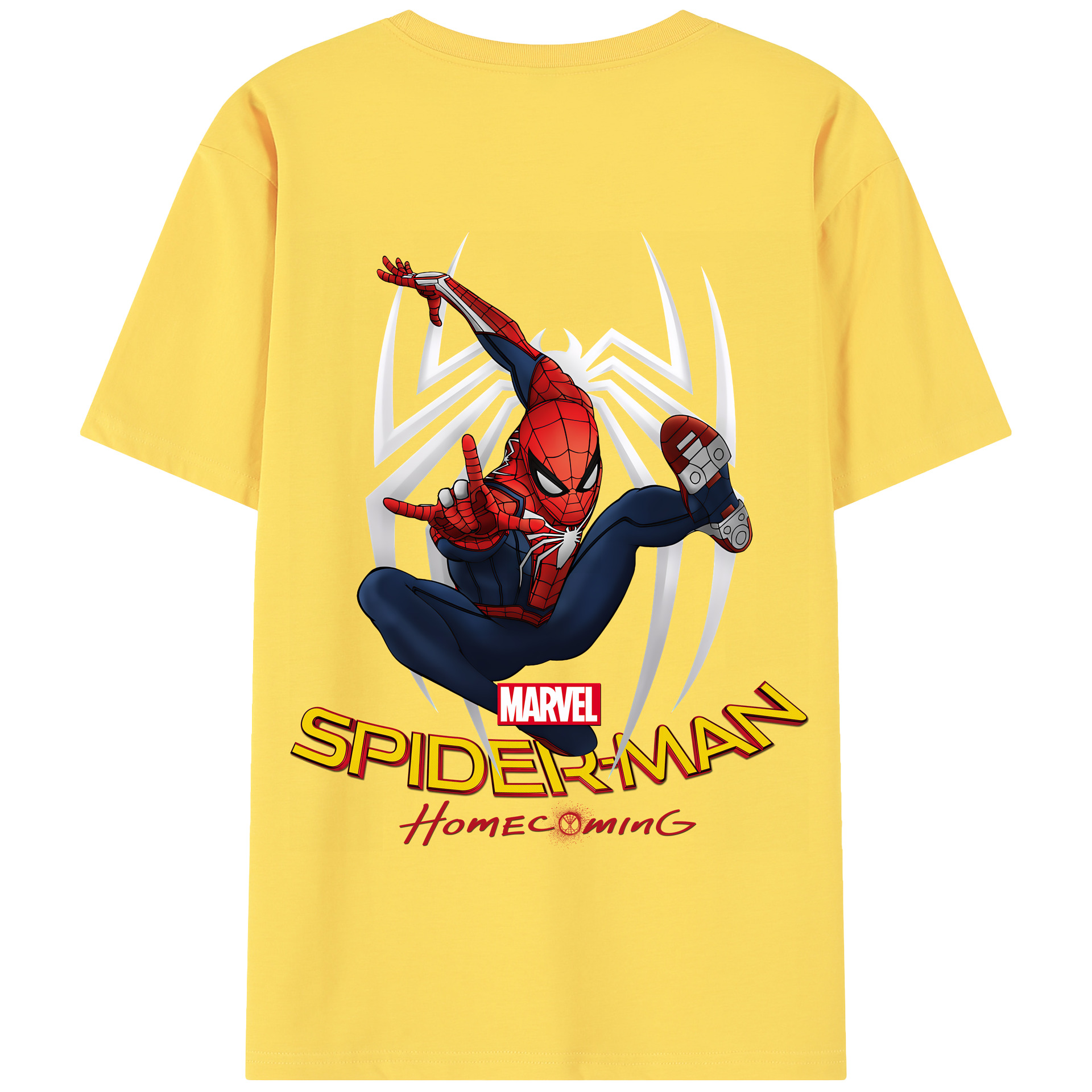 （画像用） Spider Man スパイダーマン 綿100％半袖Tシャツ（背面プリント）