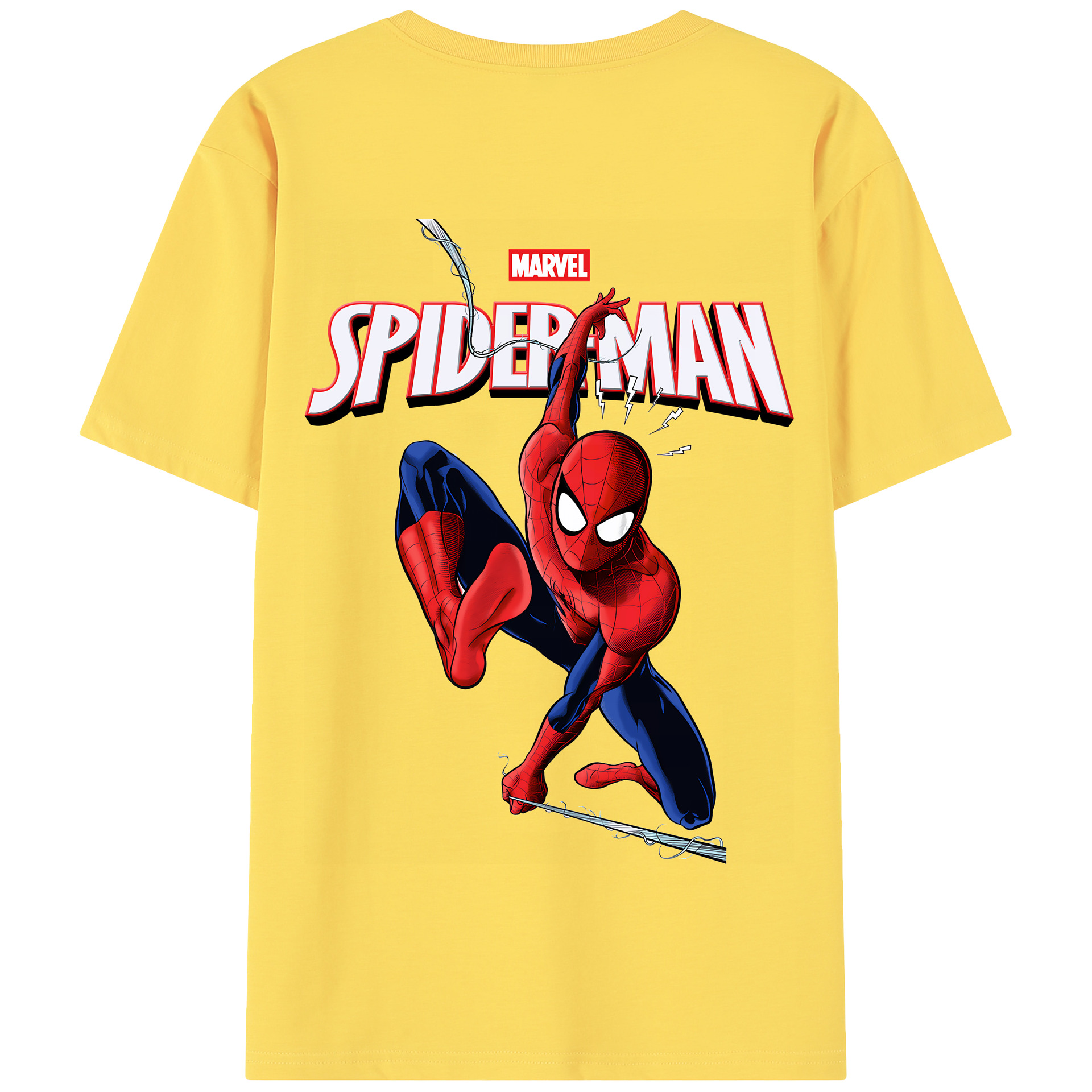 （画像用） Spider Man スパイダーマン 綿100％半袖Tシャツ（背面プリント）