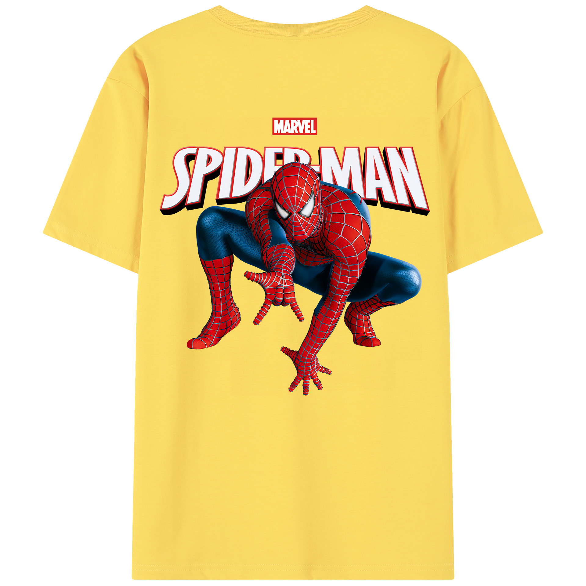 （画像用） Spider Man スパイダーマン 綿100％半袖Tシャツ（背面プリント）