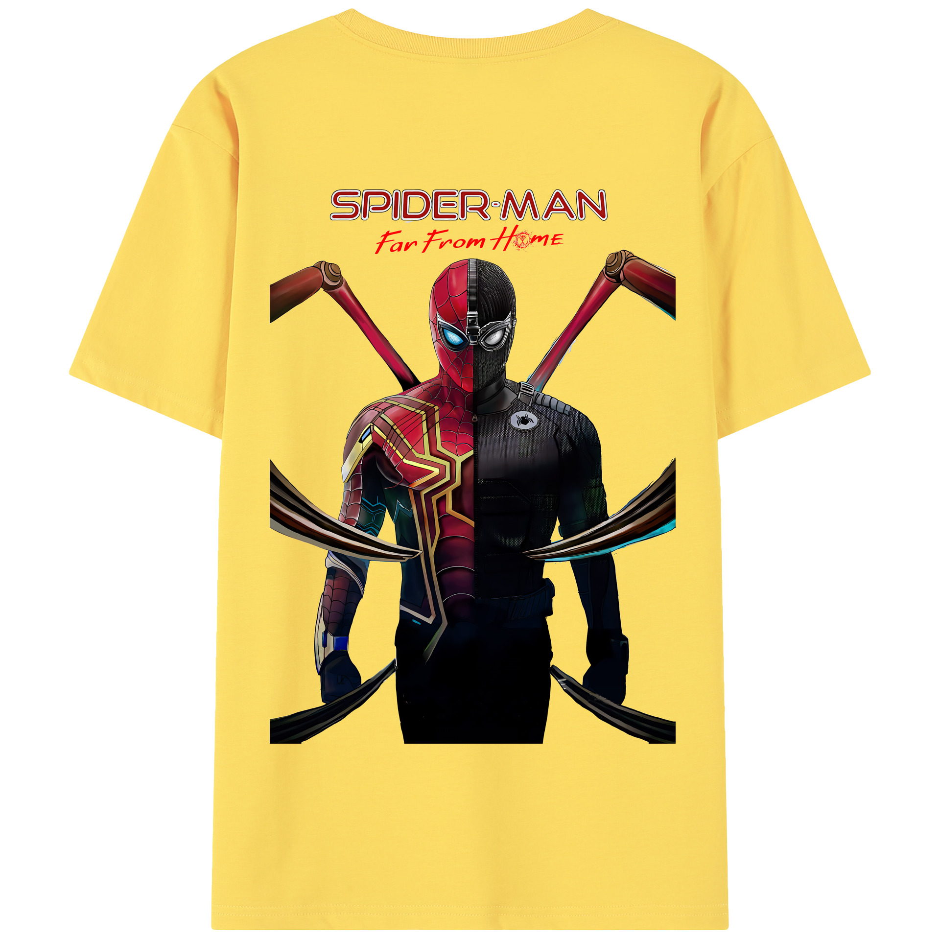 （画像用） Spider Man スパイダーマン 綿100％半袖Tシャツ（背面プリント）