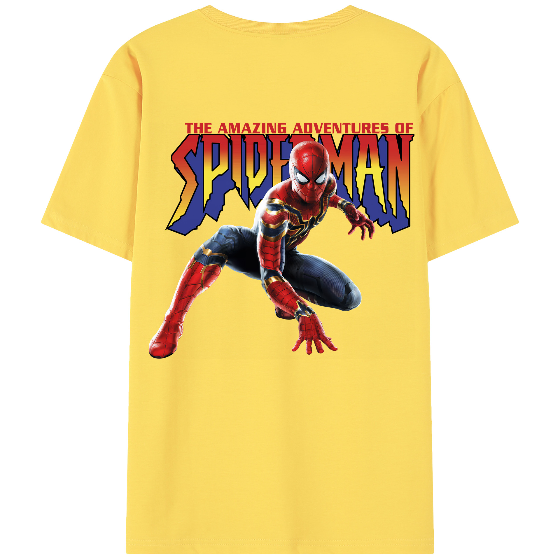 （画像用） Spider Man スパイダーマン 綿100％半袖Tシャツ（背面プリント）