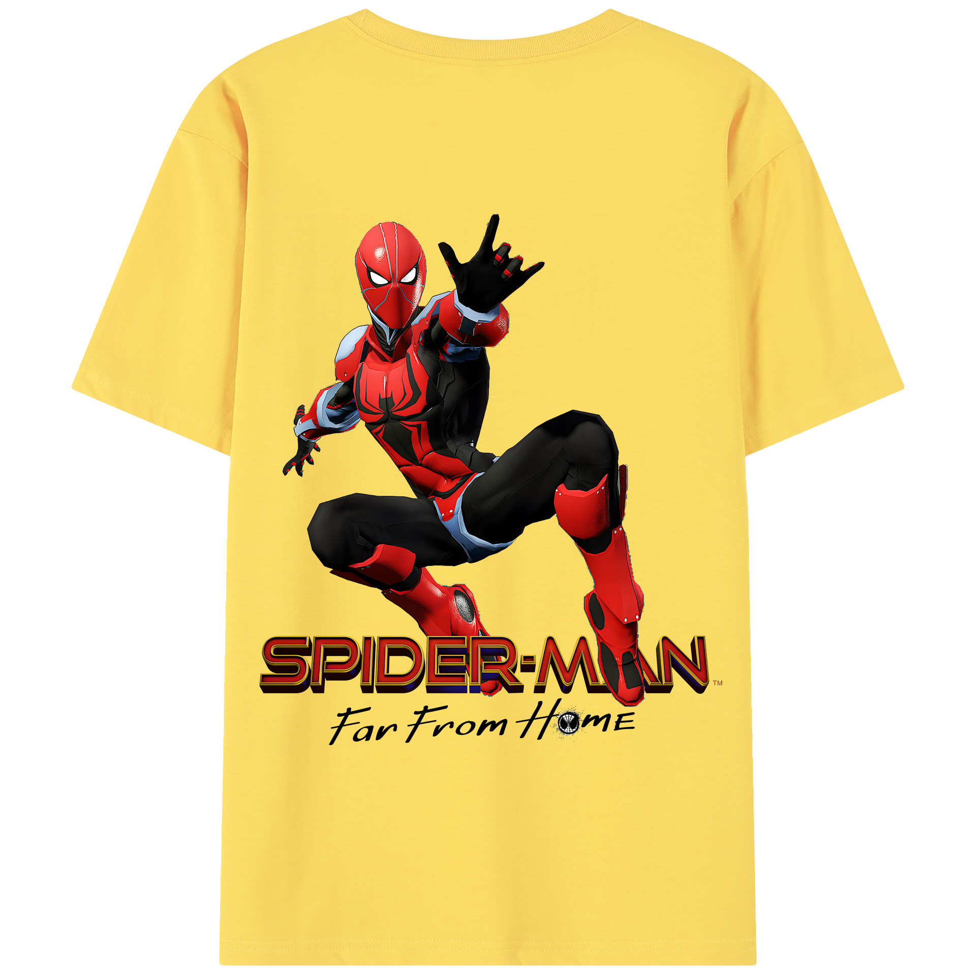 （画像用） Spider Man スパイダーマン 綿100％半袖Tシャツ（背面プリント）